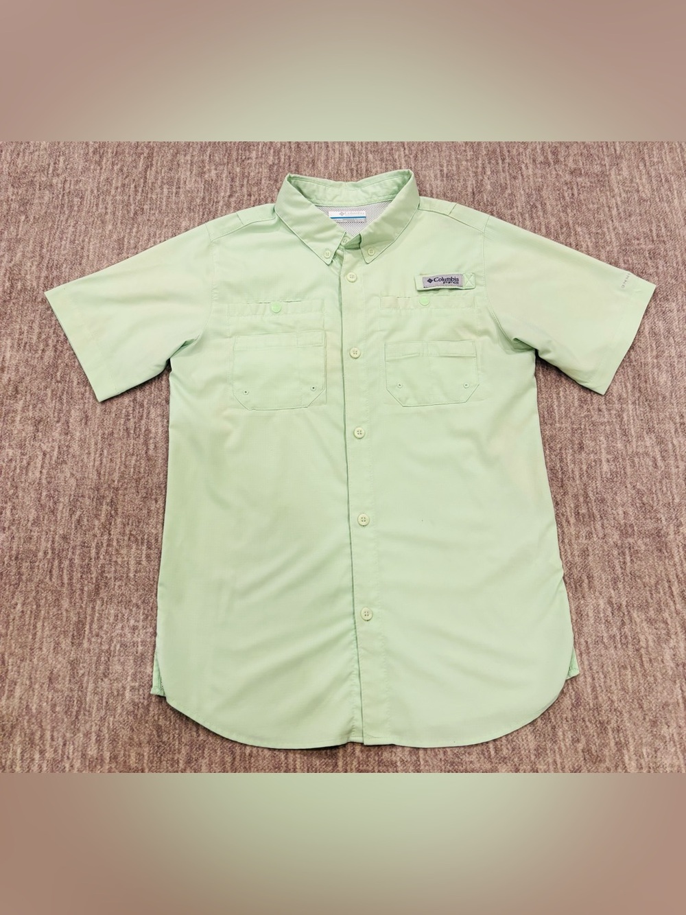 Columbia kids Pale Green Short-Sleeve Button-Down Shirt